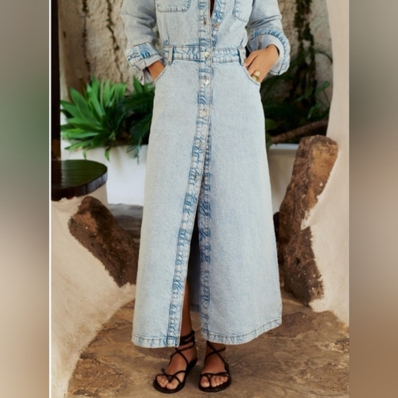 ZARA Denim Dress Nwot - Picture 3 of 6